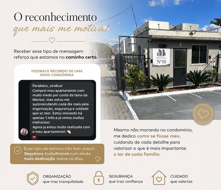 Reconhecimento recebido pela gestão do condomínio